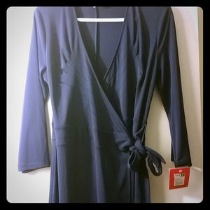 Navy Blue Wrap Dress