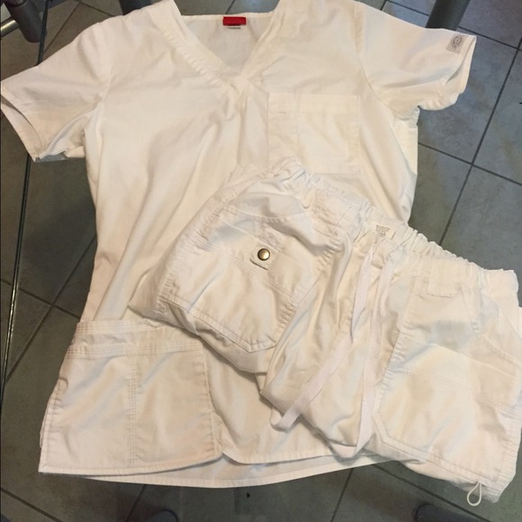 Dickies white scrubs