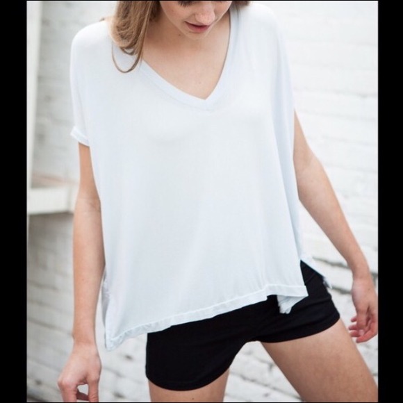 Brandy Melville oversized light blue v-neck