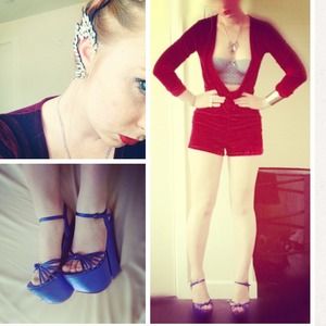 Dark Red Velvet Romper