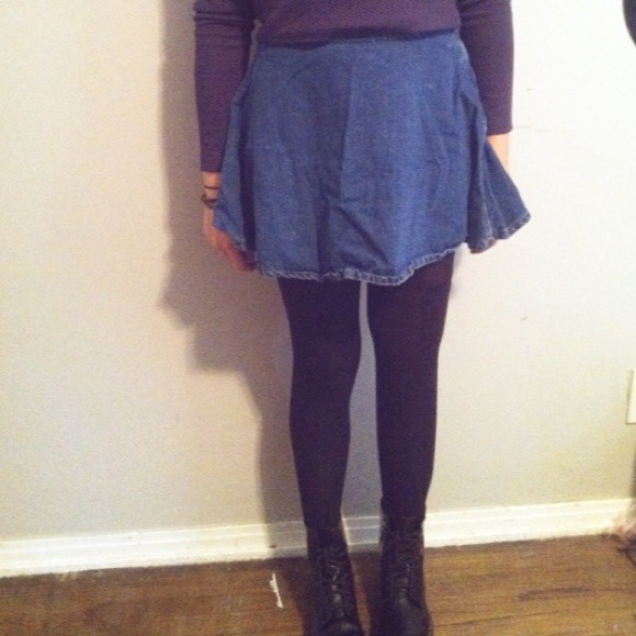 American Apparel Denim High Waist Skirt