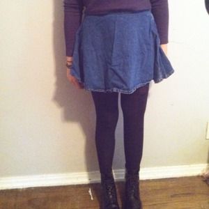 American Apparel Denim High Waist Skirt