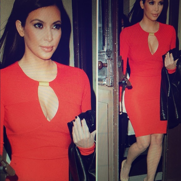 Celebrity holiday body con pencil red dress