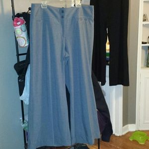 Gray Wide Leg Dress Pants