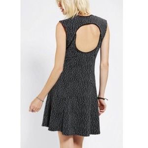 Open-back Textured Skater Dress
