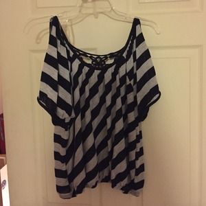 Black and Grey Striped Shirt