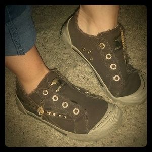 Rocket Dog brown & gold slip on shoes