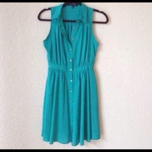 NWOT Teal Collared Dress