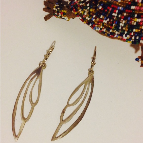 Delicate Vintage Sterling Dangling Wing Earrings