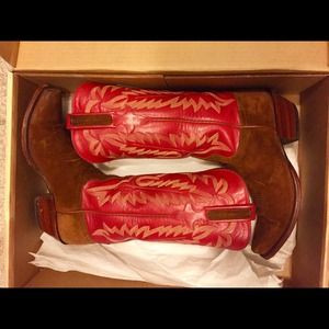Lucchese Rust and Red Cowboy Boots