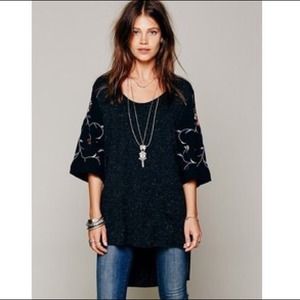 Free People Black Kimono Sleeve Shirt