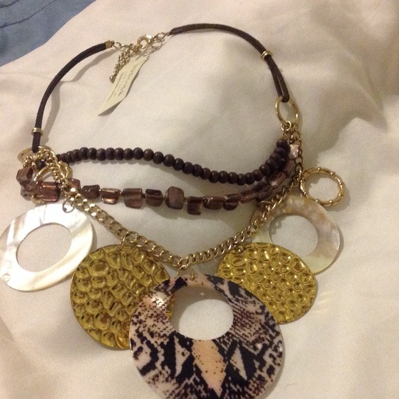 Gold and shell plated necklace-BRAND NEW