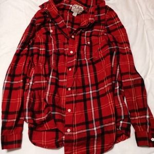 Old Navy red and blue flannel