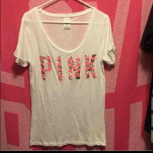 VS PINK Bling crew neck tee