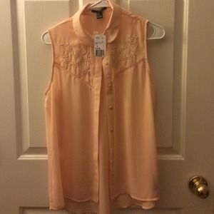 Pink Chiffon Sleeveless Top
