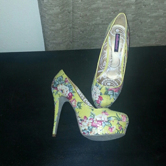 Yellow with flowers