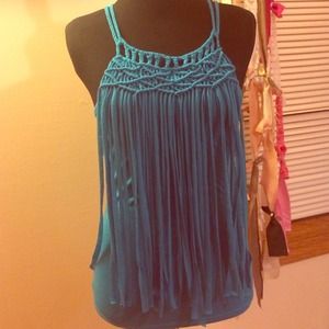 Blue fringe tank