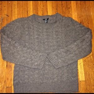 Dark Grey Cable Knit Sweater