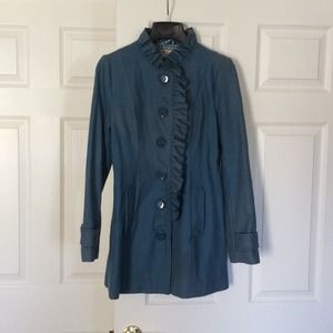 Tulle ruffle collar coat