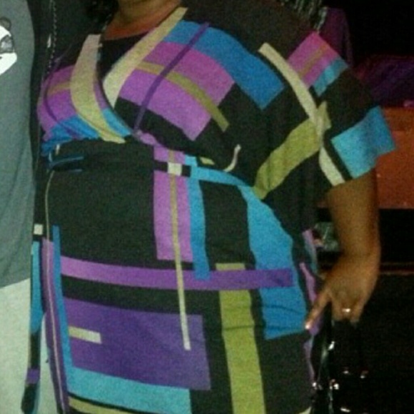 Purple faux wrap dress