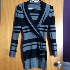 Black and gray stripped shirt