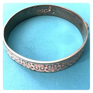 Pink and silver coach metal bangle