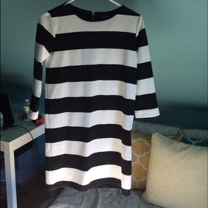 Black + White Striped Dress