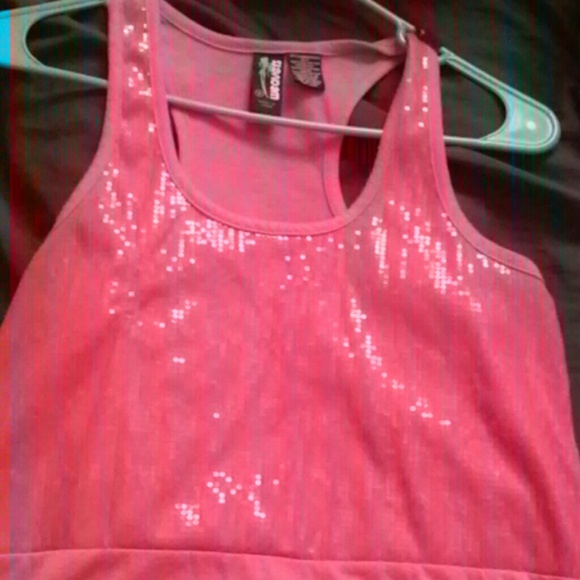 Hi low sequin top