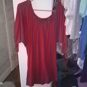 Red cranberry holiday tunic