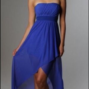 Strapless beautiful blue high low dress,never worn