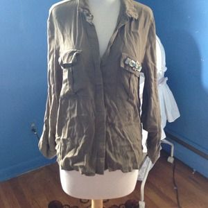 Army green blouse