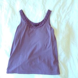 Lavender Banana Republic tank w/ woven neckline