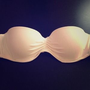Strapless White VS bathing suit top
