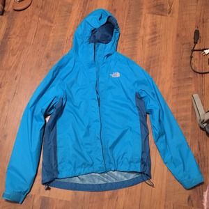Blue women's North Face rain jacket