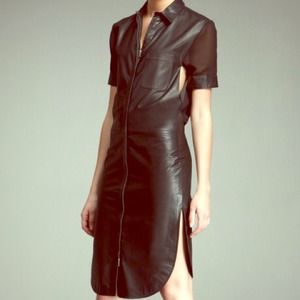 ❌SOLD❌ Alexander Wang Leather and mesh dress