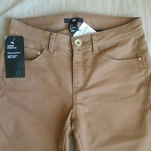 NWT H&M Super Stretch Skinny Pants Brown/Camel