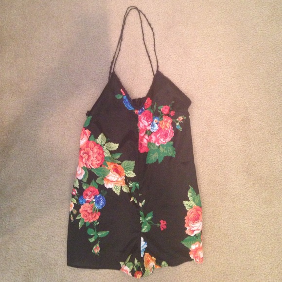Nasty Gal Floral Lace Romper