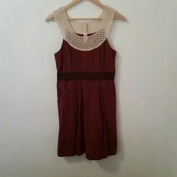 Anthropologie maroon/burgundy dress