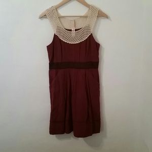 Anthropologie maroon/burgundy dress