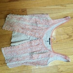 Lace corset thin strap top