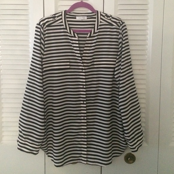 SOLD! Calvin Klein Striped Blouse