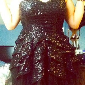 Short Black Sequin Dress