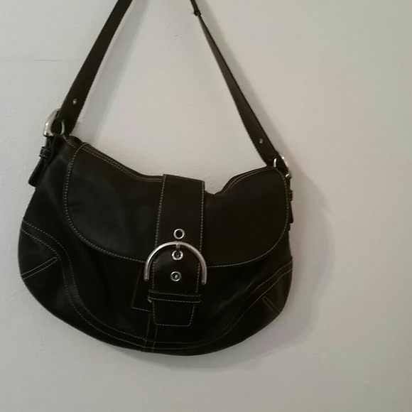 Black leather Coach Purse