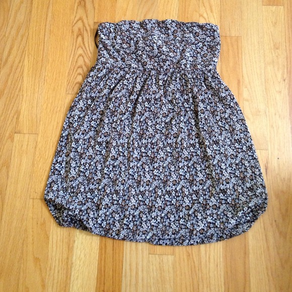 Brown and white floral dress