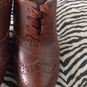 Shoes - 🎉HP🎉Brown high heeled Oxfords w/ribbon laces Shoes - 🎉HP🎉Brown high heeled Oxfords w/ribbon laces