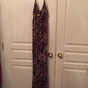 Animal print maxi dress
