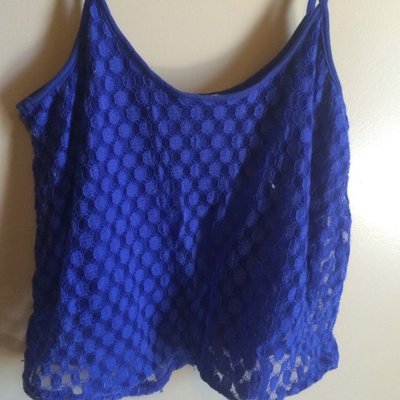 Sale!!! Forever 21 royal blue lace crop top!! - Picture 2 of 4
