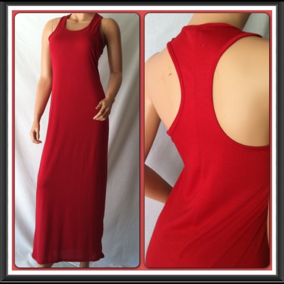Red maxi dress