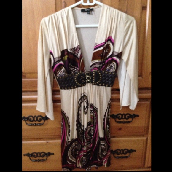 Sky deep v dress