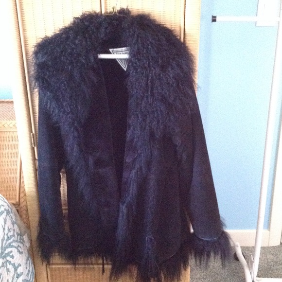 Suede car length jacket
